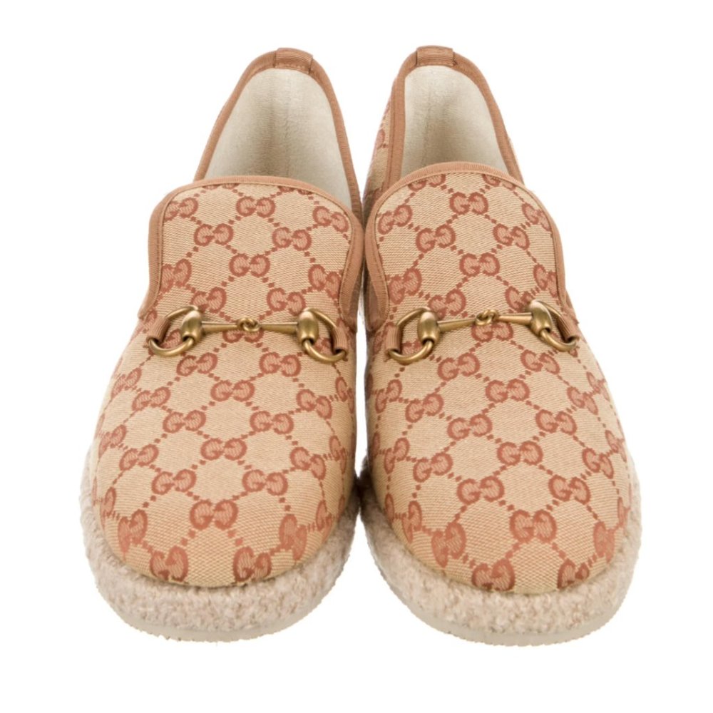 Gucci GG Monogram Horsebit Detail Fria Espadrilles Size US 10 - Picture 1 of 16